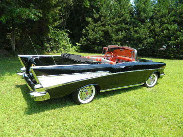 1957 Chevrolet Bel Air Convertibe Frame Off Resto Black Red