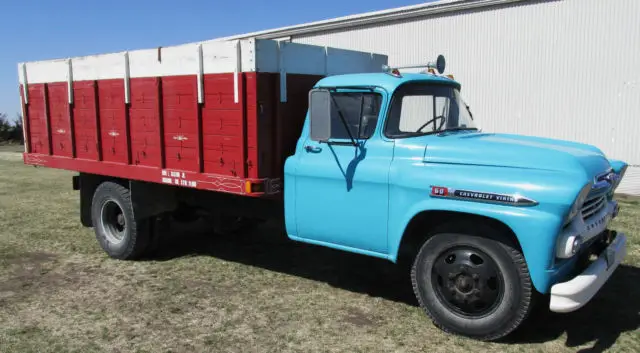 1959 Chevy Viking 60 Straight Truck 283 V8 Hydraulic Hoist Box