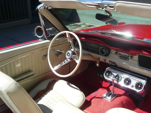 1965 Ford Mustang Convertible Red With White Interior Top