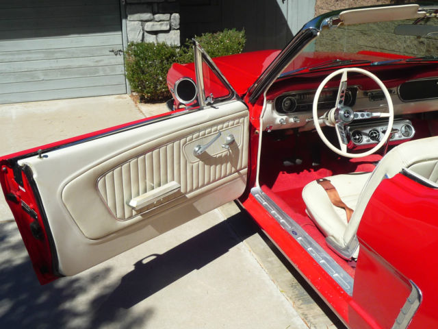 1965 Ford Mustang Convertible Red With White Interior Top