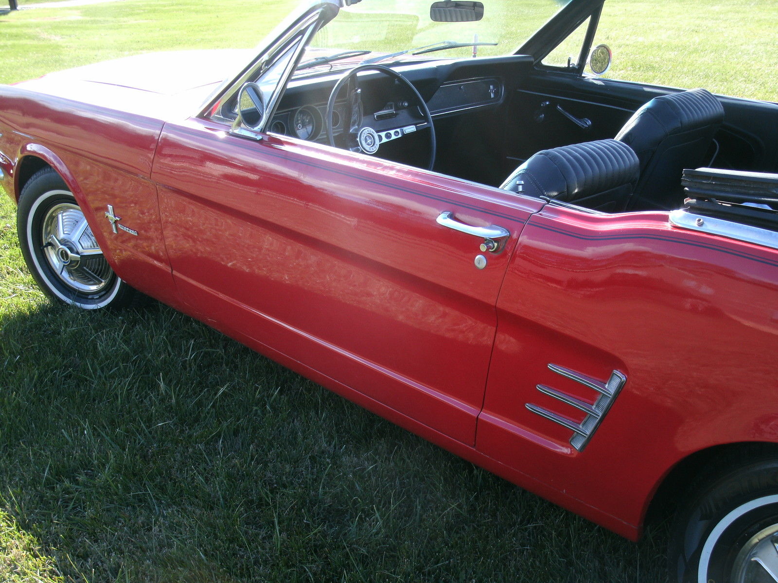 1966 Mustang Convertible Red W Black Interior Classic