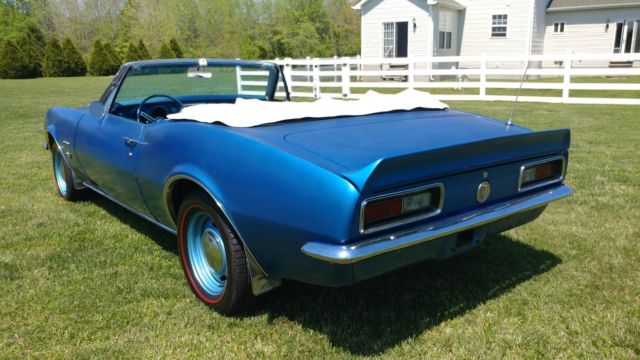 1967 Chevy Camaro Convertible 4 Speed Deluxe Interior Blue