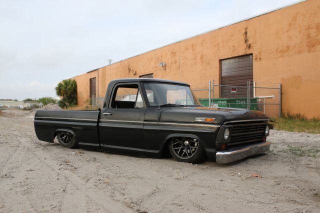 1967 f100 bagged air ride shop truck rat rod bodydropped - Classic Ford