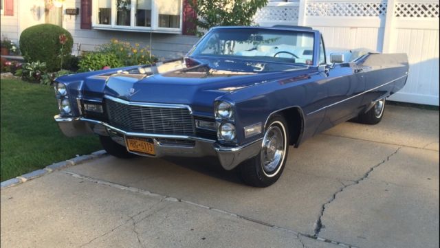 1968 Cadillac Deville Convertible Blue W White Top