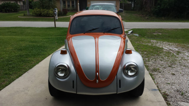 1973 Beetle Two Tone Exterior Silver And Orange With Black