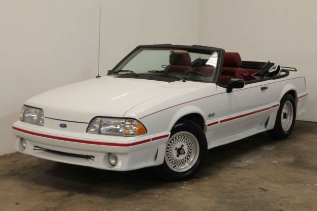5 0l V8 White Convertible Red Interior Auto Fox Body