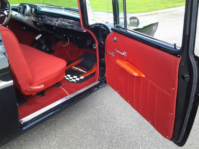 57 Chevy 150 Black And Silver With Red Interior Frame Off