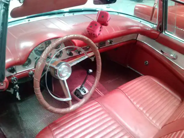 57 Ford Thunderbird White With Red Interior Classic Ford Thunderbird