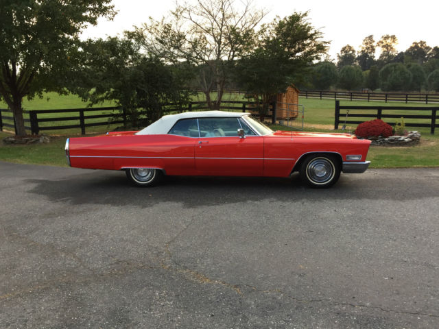 Cadillac Deville Convertible Restored Red Exterior White