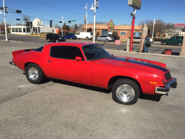 Red With Black Rally Stripes 76 Camaro Sport Coupe 350 V8 Great Condition Classic Chevrolet Camaro 1976 For Sale
