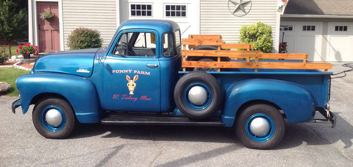 Vintage 1953 GMC 3/4 ton PICKUP truck Funny Farm Blue W. Tisbury MA Donkey - Classic GMC Other ...