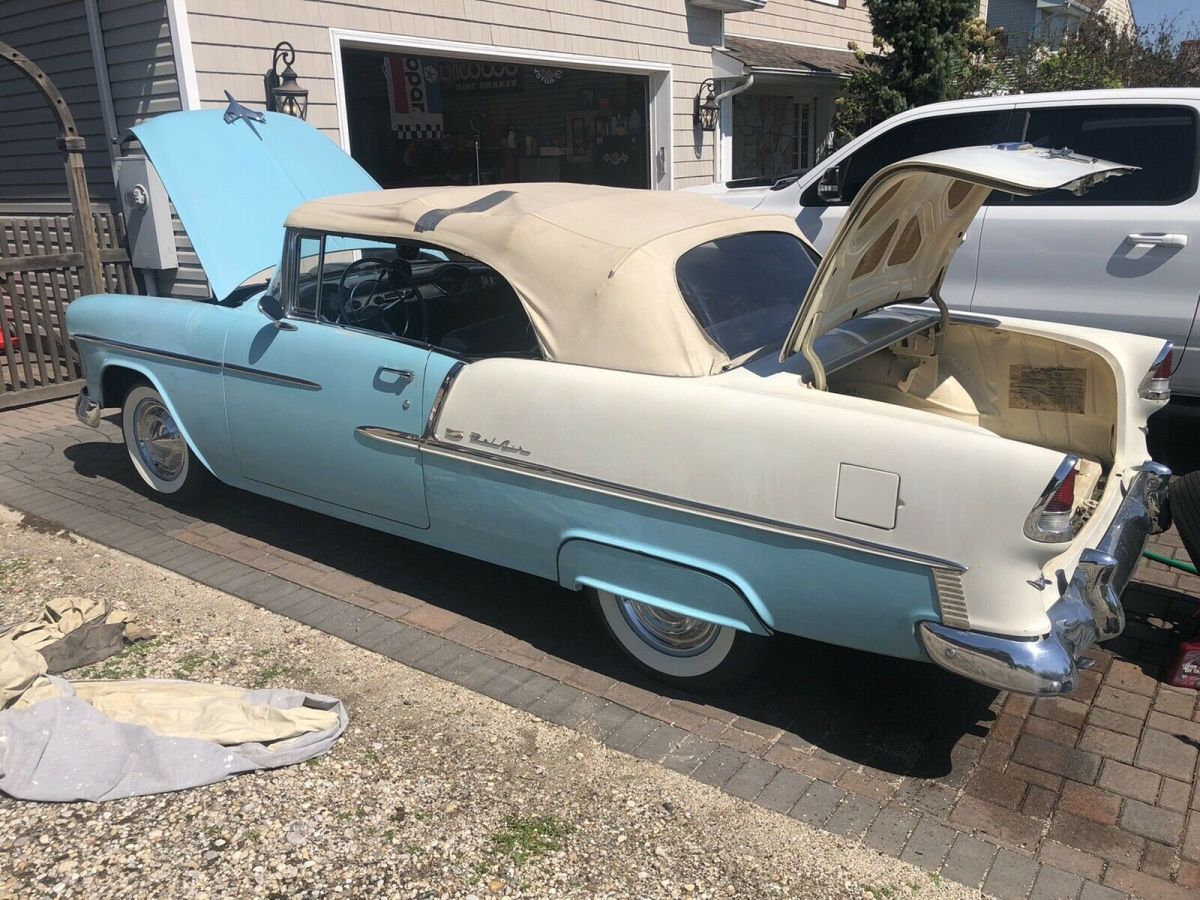1955 Chevrolet Bel Air Convertible Blue RWD Automatic Blue/White ...