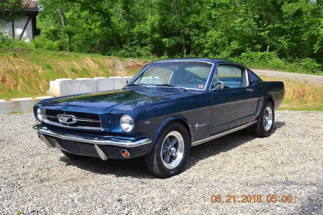 1965 FASTBACK WITH 289 4BBL ENGINE 4SPD SOLID BEAUTIFUL CASPIAN BLUE ...