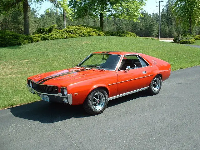 1969 AMC AMX 390V8 GO PACK FASTBACK! NICE AND CLEAN ! RED AND BLACK ...