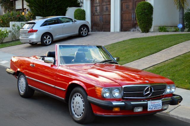 1987 Mercedes 560SL conv. gorgeous red with black int. only 120k miles ...