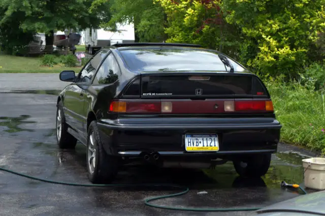 1990 Honda CRX Si 5Sp Black Sports Car FRESH PAINT RESERVE LOWERED